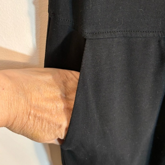 EILEEN FISHER Sz M Jumpsuit Wide Leg Cropped Short Sleeve Pockets Jersey Knit - Picture 6 of 13